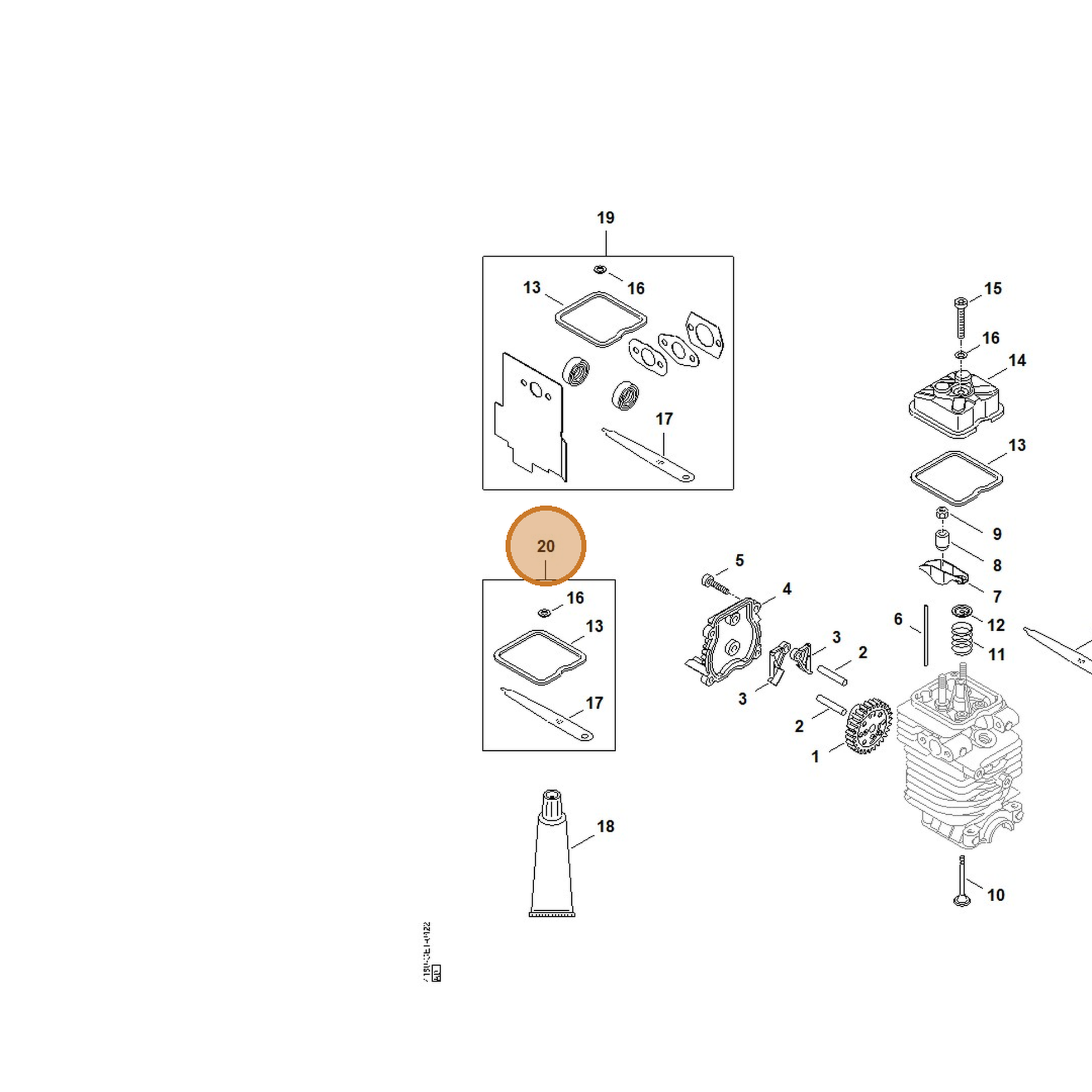 STIHL part 4180-007-1005 — IPL diagram snippet (6x zoom, amber highlight)