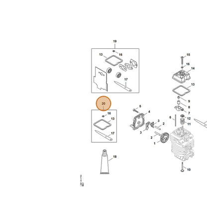 STIHL part 4180-007-1005 — IPL diagram snippet (6x zoom, amber highlight)
