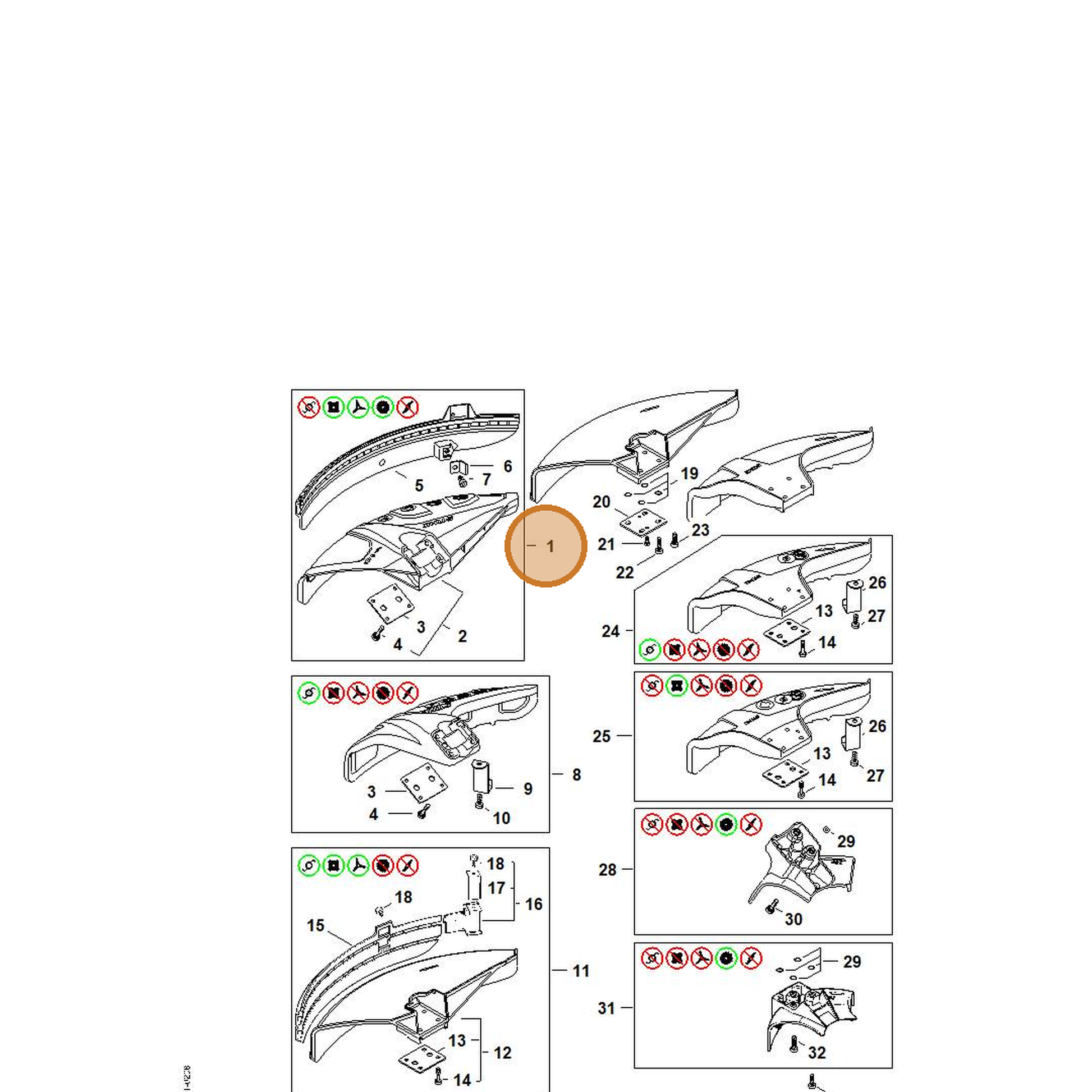 STIHL part 4180-007-1028 — IPL diagram snippet (6x zoom, amber highlight)