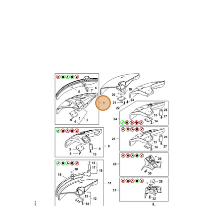 STIHL part 4180-007-1028 — IPL diagram snippet (6x zoom, amber highlight)