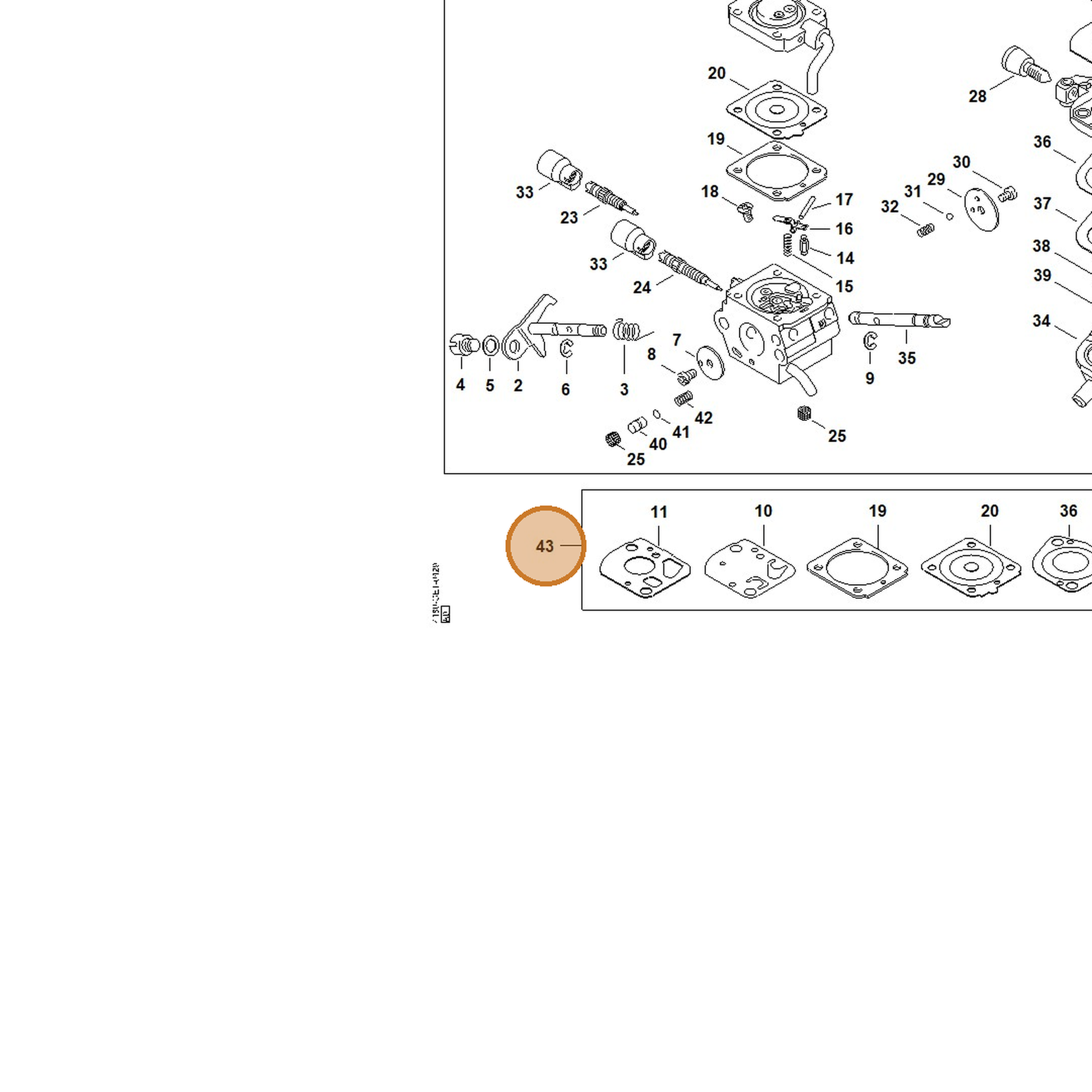 STIHL part 4180-007-1061 — IPL diagram snippet (6x zoom, amber highlight)