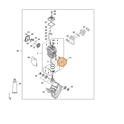 STIHL part 4180-030-2003 — IPL diagram snippet (6x zoom, amber highlight)