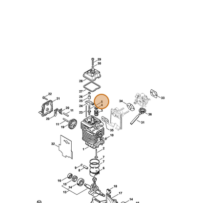 STIHL part 4180-038-1700 — IPL diagram snippet (6x zoom, amber highlight)