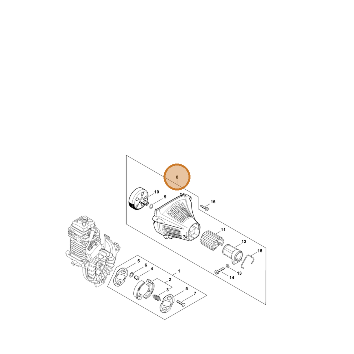 STIHL part 4180-080-1819 — IPL diagram snippet (6x zoom, amber highlight)