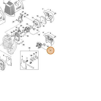 STIHL part 4180-120-0601 — IPL diagram snippet (6x zoom, amber highlight)