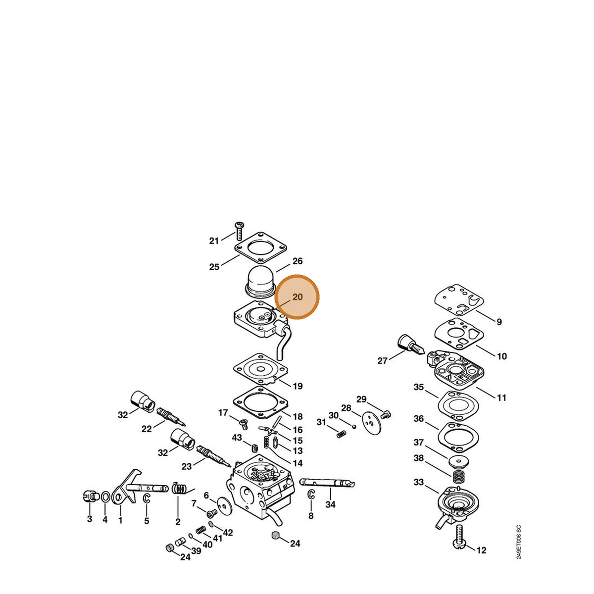 STIHL part 4180-120-2206 — IPL diagram snippet (6x zoom, amber highlight)