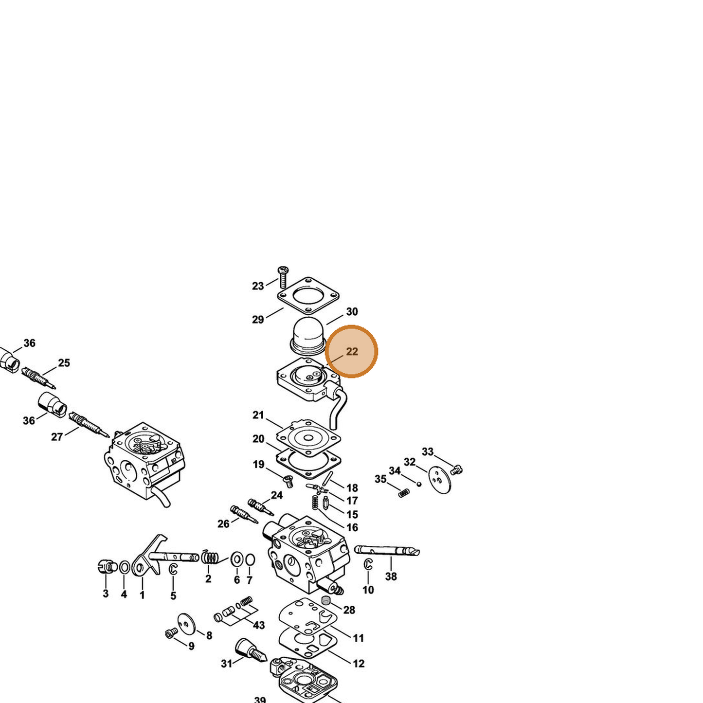 STIHL part 4180-120-2207 — IPL diagram snippet (6x zoom, amber highlight)