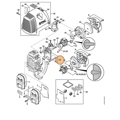 STIHL part 4180-120-2303 — IPL diagram snippet (6x zoom, amber highlight)