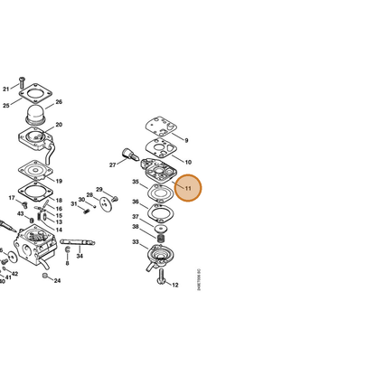 STIHL part 4180-120-2600 — IPL diagram snippet (6x zoom, amber highlight)