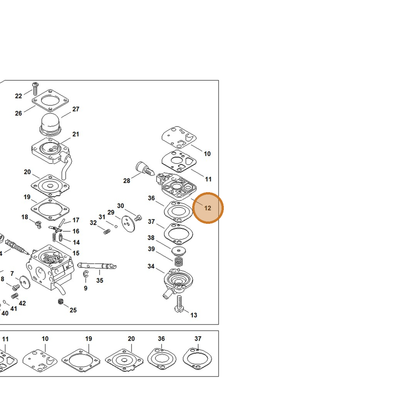 STIHL part 4180-120-2601 — IPL diagram snippet (6x zoom, amber highlight)
