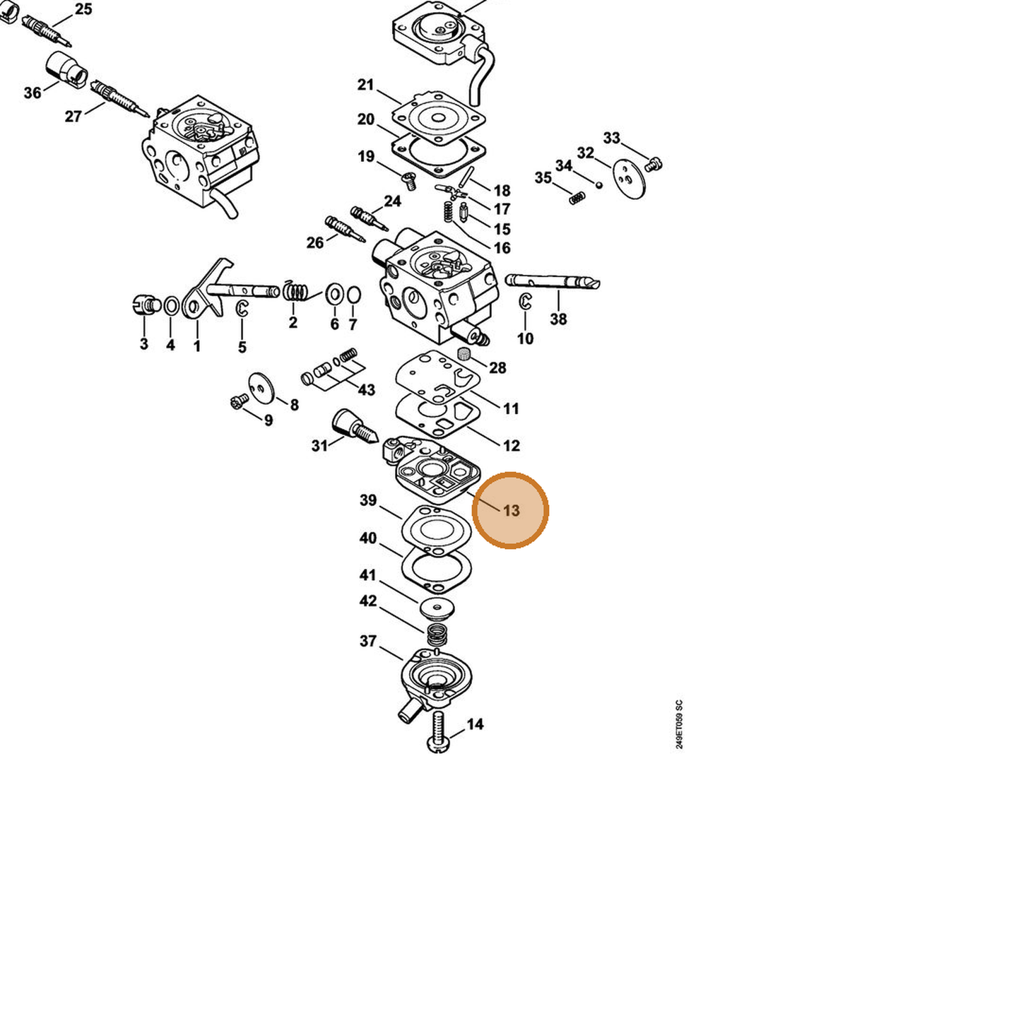 STIHL part 4180-120-2602 — IPL diagram snippet (6x zoom, amber highlight)