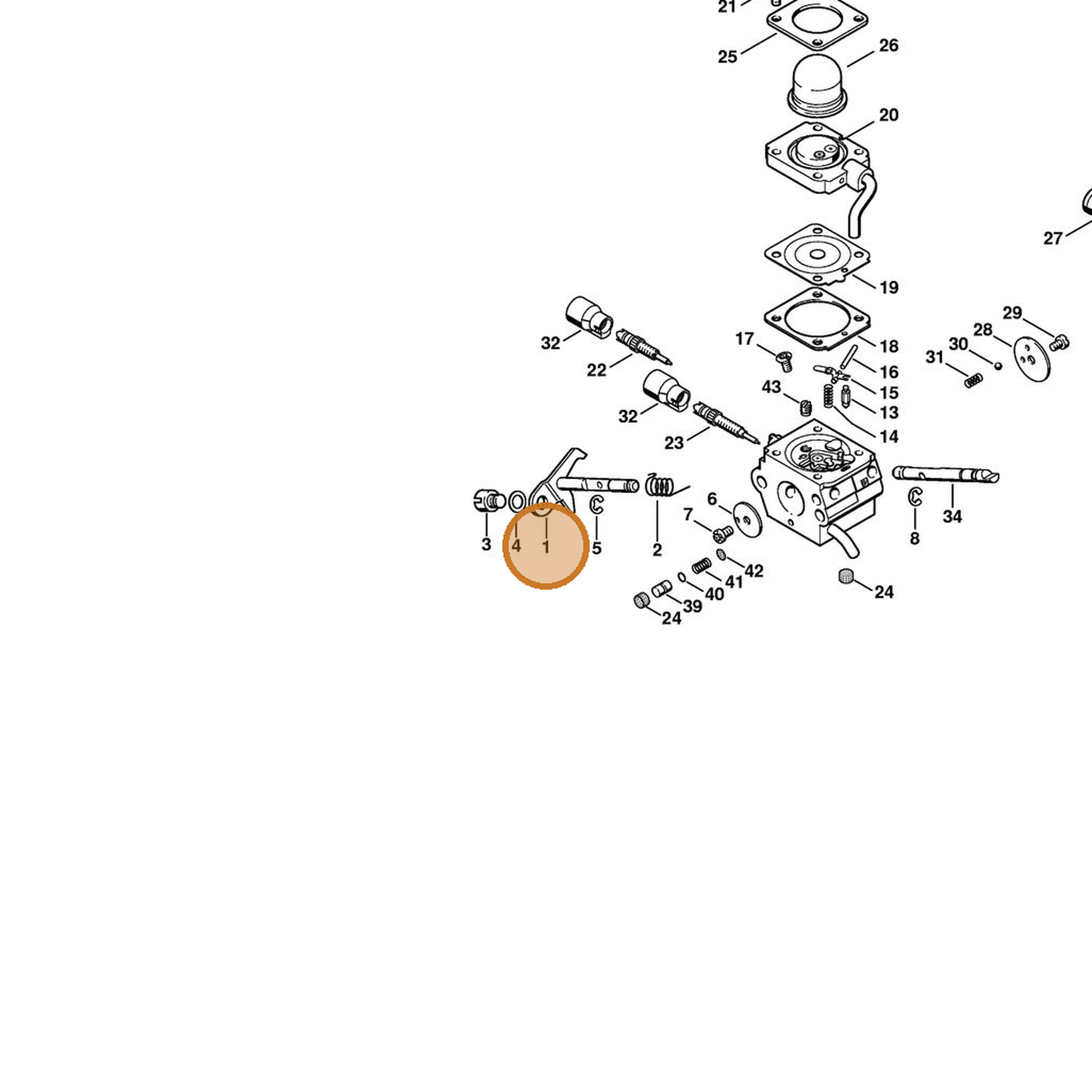 STIHL part 4180-120-7100 — IPL diagram snippet (6x zoom, amber highlight)
