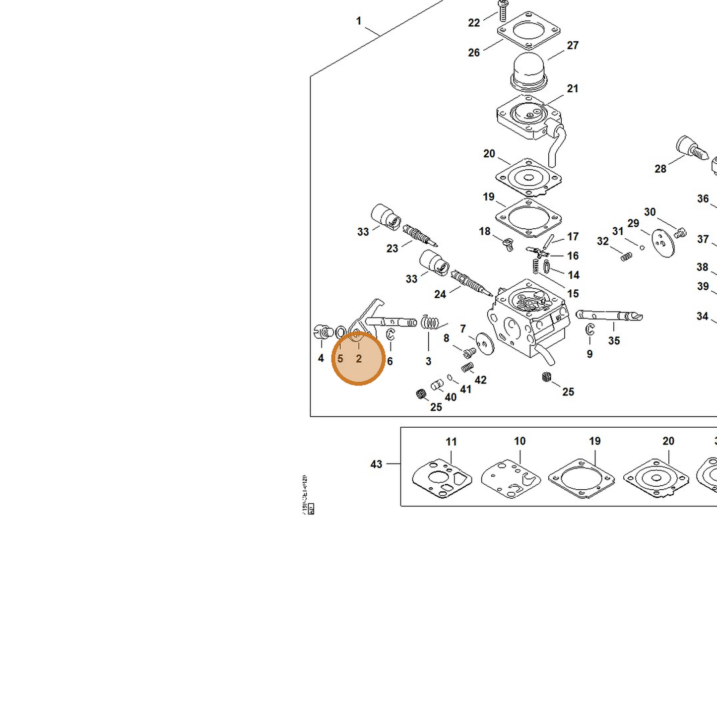 STIHL part 4180-120-7101 — IPL diagram snippet (6x zoom, amber highlight)