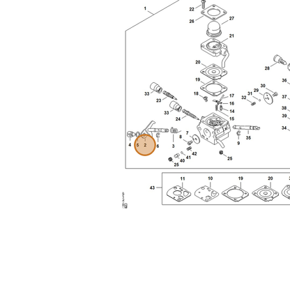 STIHL part 4180-120-7101 — IPL diagram snippet (6x zoom, amber highlight)