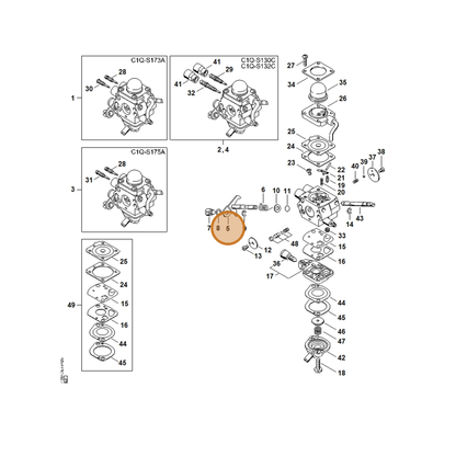 STIHL part 4180-120-7106 — IPL diagram snippet (6x zoom, amber highlight)