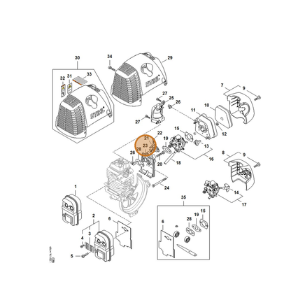 STIHL part 4180-121-1604 — IPL diagram snippet (6x zoom, amber highlight)