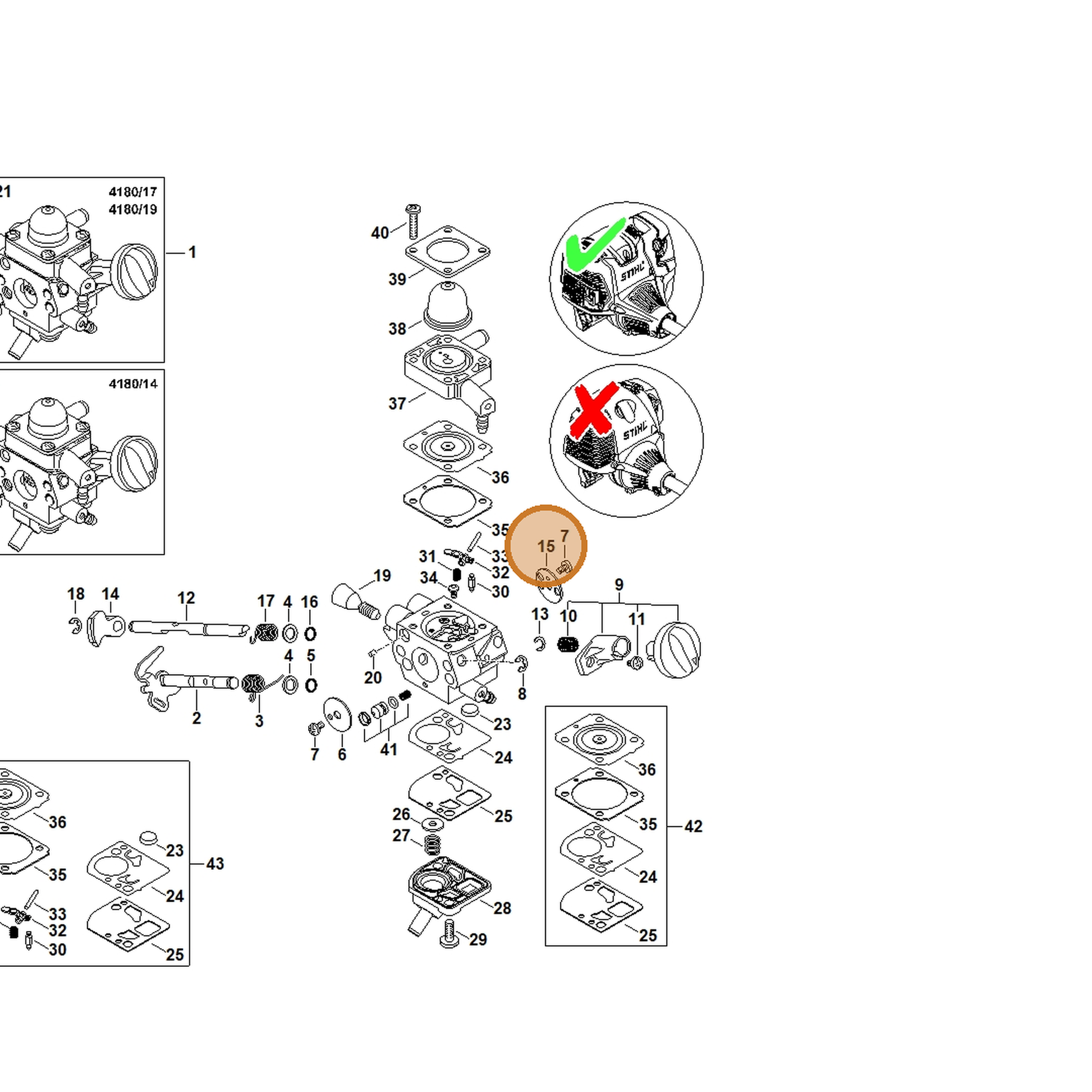 STIHL part 4180-121-2900 — IPL diagram snippet (6x zoom, amber highlight)