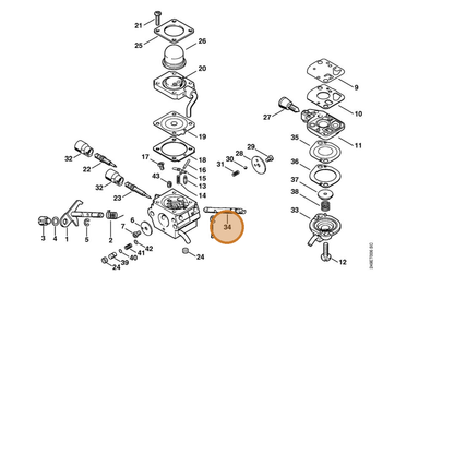 STIHL part 4180-121-3000 — IPL diagram snippet (6x zoom, amber highlight)