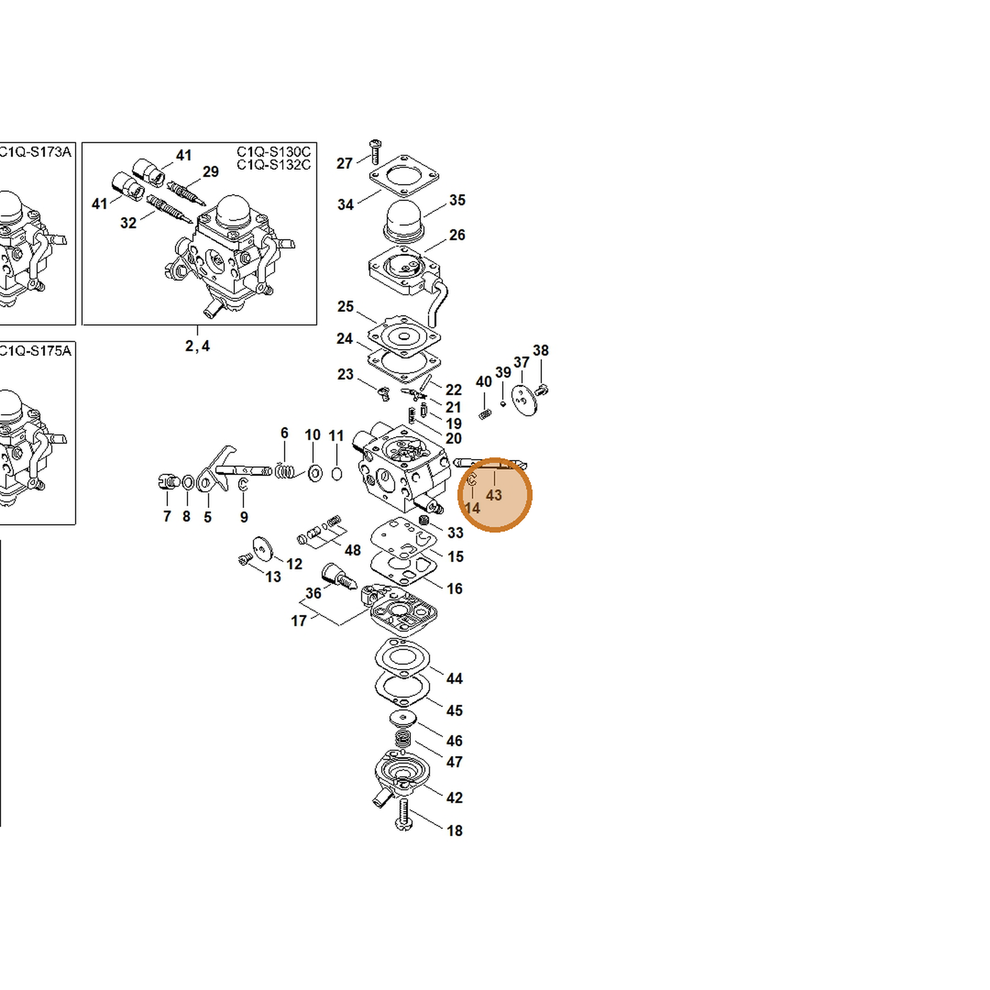STIHL part 4180-121-3004 — IPL diagram snippet (6x zoom, amber highlight)