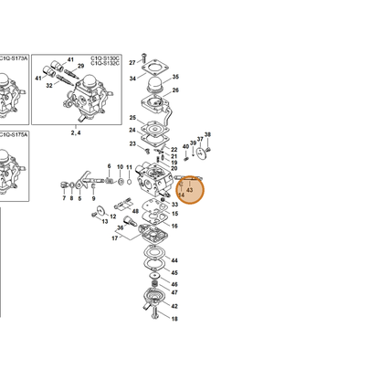 STIHL part 4180-121-3004 — IPL diagram snippet (6x zoom, amber highlight)