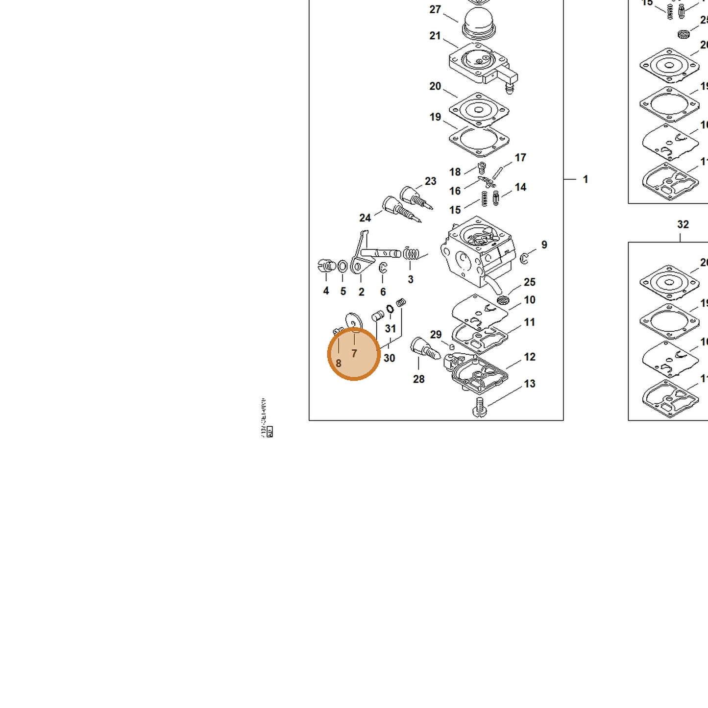 STIHL part 4180-121-3300 — IPL diagram snippet (6x zoom, amber highlight)