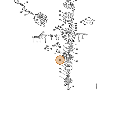 STIHL part 4180-121-4801 — IPL diagram snippet (6x zoom, amber highlight)