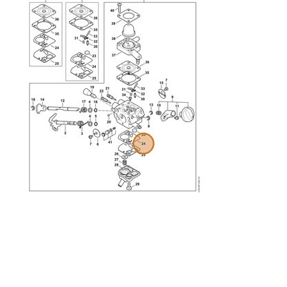 STIHL part 4180-121-4802 — IPL diagram snippet (6x zoom, amber highlight)
