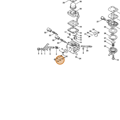 STIHL part 4180-121-5800 — IPL diagram snippet (6x zoom, amber highlight)