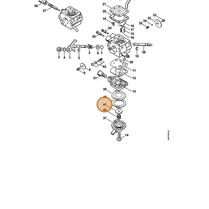 STIHL part 4180-121-8600 — IPL diagram snippet (6x zoom, amber highlight)