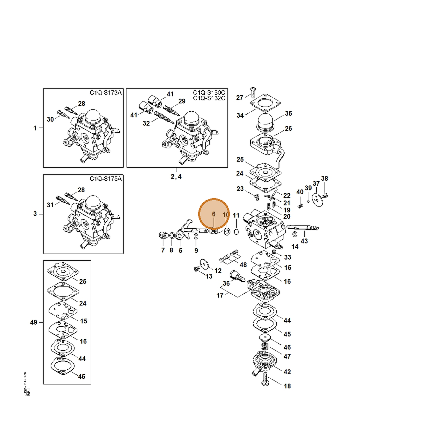 STIHL part 4180-122-3004 — IPL diagram snippet (6x zoom, amber highlight)