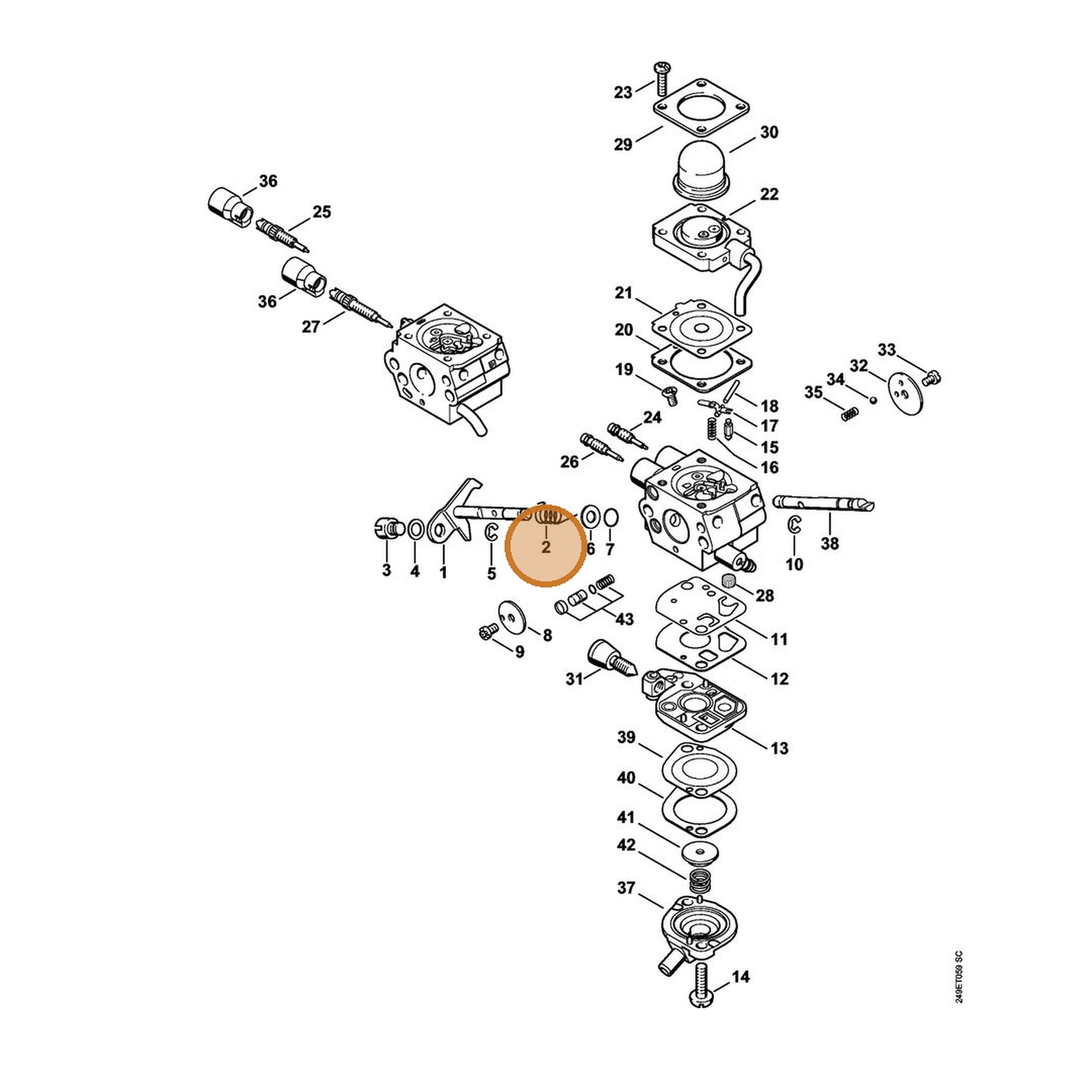 STIHL part 4180-122-3005 — IPL diagram snippet (6x zoom, amber highlight)