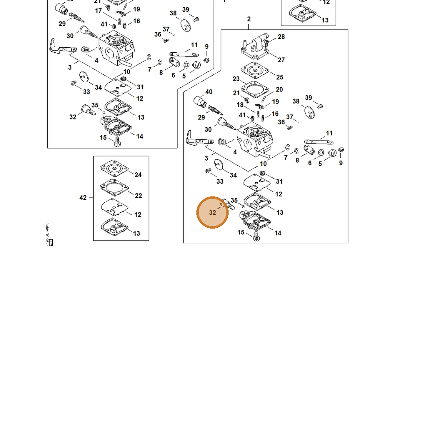 STIHL part 4180-122-6200 — IPL diagram snippet (6x zoom, amber highlight)