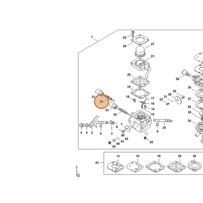 STIHL part 4180-122-6700 — IPL diagram snippet (6x zoom, amber highlight)