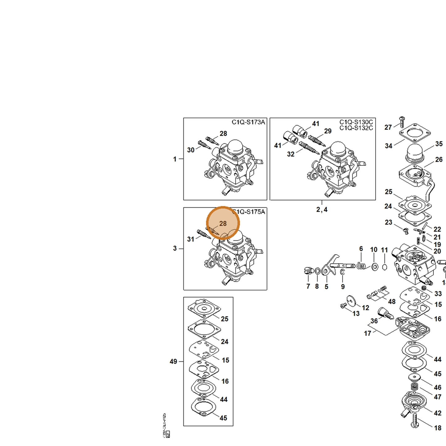 STIHL part 4180-122-6703 — IPL diagram snippet (6x zoom, amber highlight)