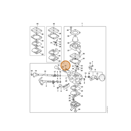 STIHL part 4180-122-6706 — IPL diagram snippet (6x zoom, amber highlight)