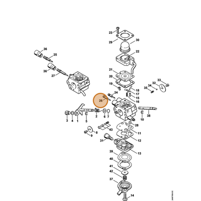 STIHL part 4180-122-6803 — IPL diagram snippet (6x zoom, amber highlight)
