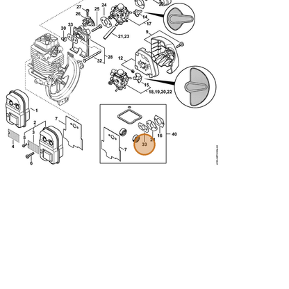 STIHL part 4180-129-0900 — IPL diagram snippet (6x zoom, amber highlight)