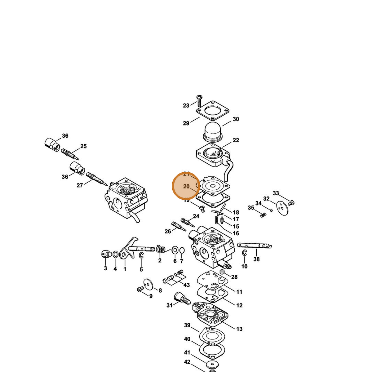 STIHL part 4180-129-0902 — IPL diagram snippet (6x zoom, amber highlight)
