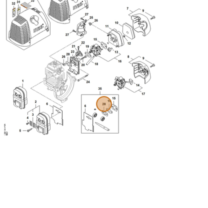 STIHL part 4180-129-0904 — IPL diagram snippet (6x zoom, amber highlight)