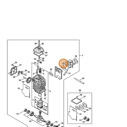 STIHL part 4180-129-0907 — IPL diagram snippet (6x zoom, amber highlight)