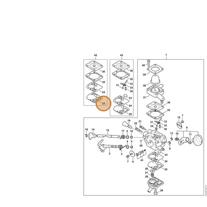 STIHL part 4180-129-0908 — IPL diagram snippet (6x zoom, amber highlight)