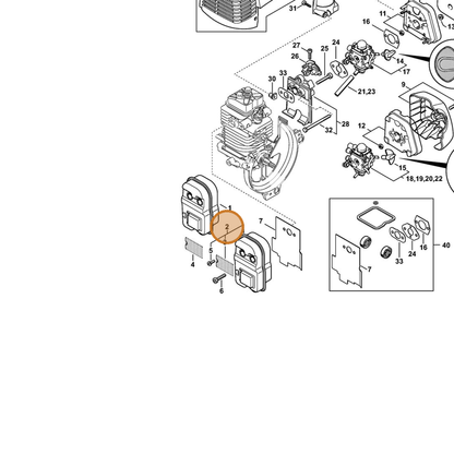 STIHL part 4180-140-0602 — IPL diagram snippet (6x zoom, amber highlight)