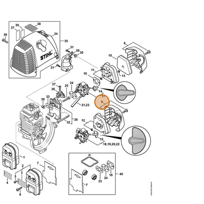 STIHL part 4180-140-1000 — IPL diagram snippet (6x zoom, amber highlight)