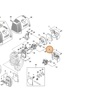 STIHL part 4180-140-1001 — IPL diagram snippet (6x zoom, amber highlight)