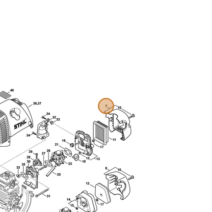 STIHL part 4180-140-1005 — IPL diagram snippet (6x zoom, amber highlight)