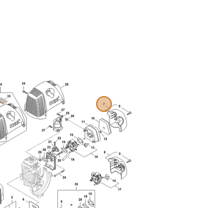 STIHL part 4180-140-1007 — IPL diagram snippet (6x zoom, amber highlight)