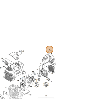 STIHL part 4180-140-1009 — IPL diagram snippet (6x zoom, amber highlight)