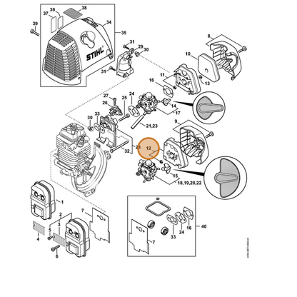 STIHL part 4180-140-2800 — IPL diagram snippet (6x zoom, amber highlight)