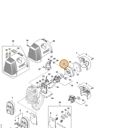 STIHL part 4180-140-2804 — IPL diagram snippet (6x zoom, amber highlight)