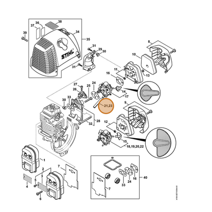STIHL part 4180-141-8601 — IPL diagram snippet (6x zoom, amber highlight)